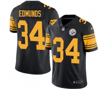 Nike Pittsburgh Steelers #34 Terrell Edmunds Black Men's Stitched NFL Limited Rush Jersey