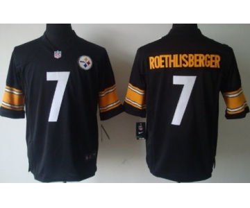 Nike Pittsburgh Steelers #7 Ben Roethlisberger Black Limited Jersey