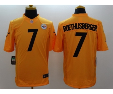 Nike Pittsburgh Steelers #7 Ben Roethlisberger Yellow Limited Jersey