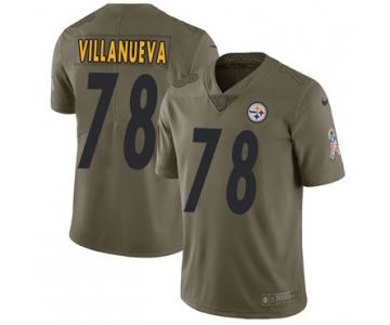 Nike Pittsburgh Steelers #78 Alejandro Villanueva Olive Men's Stitched NFL Limited 2017 Salute to Service Jersey