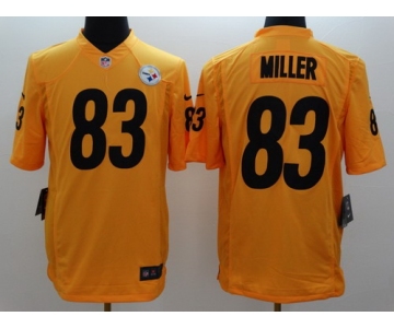 Nike Pittsburgh Steelers #83 Heath Miller Yellow Limited Jersey