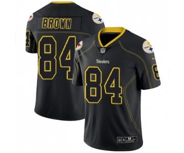 Nike Pittsburgh Steelers #84 Antonio Brown Lights Out Black Men's Stitched NFL Limited Rush Jersey