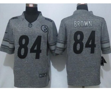 Nike Pittsburgh Steelers #84 Antonio Brown Nike Gray Gridiron 2015 NFL Gray Limited Jersey