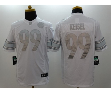 Nike Pittsburgh Steelers #99 Brett Keisel Platinum White Limited Jersey