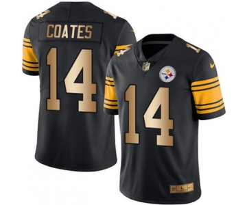 Nike Steelers #14 Sammie Coates Black Men's Stitched NFL Limited Gold Rush Jersey