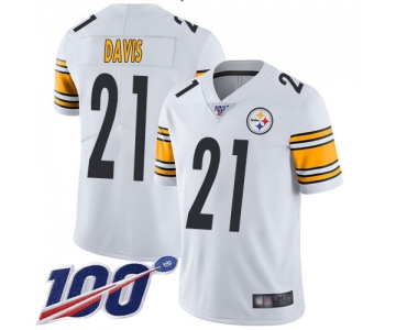 Nike Steelers #21 Sean Davis White Men's Stitched NFL 100th Season Vapor Limited Jersey