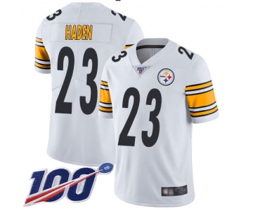 Nike Steelers #23 Joe Haden White Men's Stitched NFL 100th Season Vapor Limited Jersey