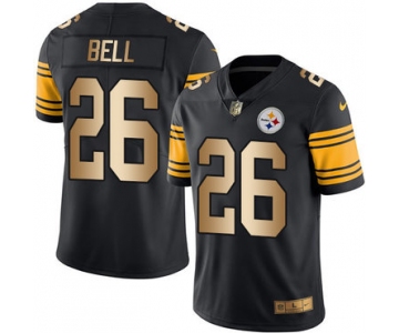 Nike Steelers #26 Le'Veon Bell Black Men's Stitched NFL Limited Gold Rush Jersey