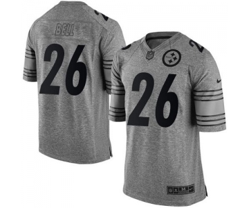 Nike Steelers #26 Le'Veon Bell Gray Men's Stitched NFL Limited Gridiron Gray Jersey