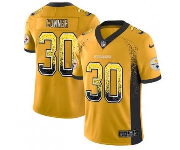 Nike Steelers #30 James Conner Black Men's Stitched NFL Limited Rush Jersey