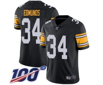 Nike Steelers #34 Terrell Edmunds Black Alternate Men's Stitched NFL 100th Season Vapor Limited Jersey