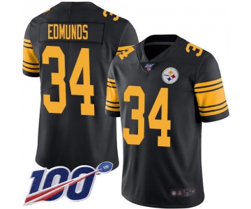 Nike Steelers #34 Terrell Edmunds Black Men's Stitched NFL Limited Rush 100th Season Jersey