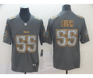 Nike Steelers 55 Devin Bush Gray Camo Vapor Untouchable Limited Jersey