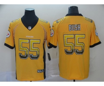 Nike Steelers 55 Devin Bush Yellow Drift Fashion Limited Jersey