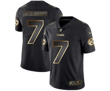 Nike Steelers 7 Ben Roethlisberger Black Gold Vapor Untouchable Limited Jersey