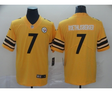 Nike Steelers 7 Ben Roethlisberger Gold Inverted Legend Limited Jersey