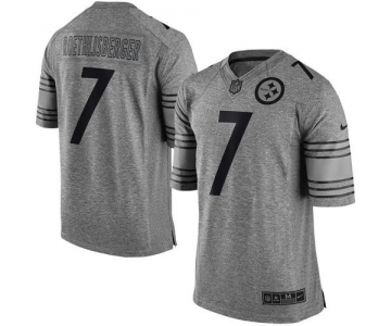 Nike Steelers #7 Ben Roethlisberger Gray Men's Stitched NFL Limited Gridiron Gray Jersey