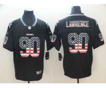 Nike Steelers 90 DeMarcus Lawrence Black USA Flag Fashion Limited Jersey