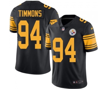 Nike Steelers #94 Lawrence Timmons Black Men's Stitched NFL Limited Rush Jersey