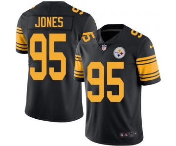 Nike Steelers #95 Jarvis Jones Black Men's Stitched NFL Limited Rush Jersey