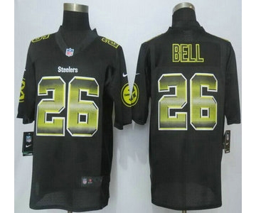 Pittsburgh Steelers #26 LeVeon Bell Black Strobe 2015 NFL Nike Fashion Jersey