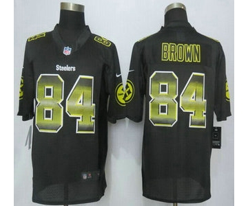 Pittsburgh Steelers #84 Antonio Brown Black Strobe 2015 NFL Nike Fashion Jersey