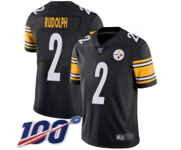 Steelers #2 Mason Rudolph Black Team Color Men's Stitched Football 100th Season Vapor Limited Jersey