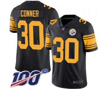 Steelers #30 James Conner Black Men's Stitched Football Limited Rush 100th Season Jersey