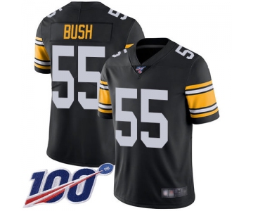 Steelers #55 Devin Bush Black Alternate Men's Stitched Football 100th Season Vapor Limited Jersey