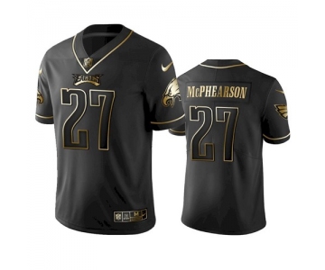Men Philadelphia Eagles #27 Zech McPhearson Black Golden Edition Jersey