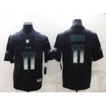 Men's Philadelphia Eagles #11 A. J. Brown Black Smoke Fashion Limited Stitched Jersey