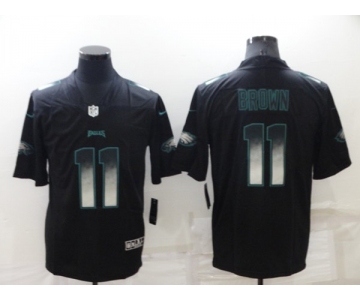 Men's Philadelphia Eagles #11 A. J. Brown Black Smoke Fashion Limited Stitched Jersey