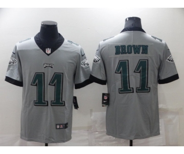 Men's Philadelphia Eagles #11 A. J. Brown Gray Vapor Untouchable Limited Stitched Jersey