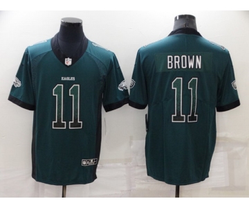 Men's Philadelphia Eagles #11 A. J. Brown Green Fashion Color Rush Limited Stitched Jersey