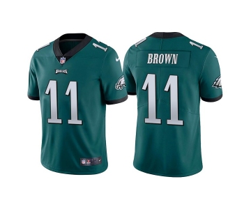 Men's Philadelphia Eagles #11 A. J. Brown Green Vapor Untouchable Limited Stitched Jersey