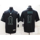 Men's Philadelphia Eagles #11 A. J. Brown Lights Out Black Color Rush Limited Stitched Jersey