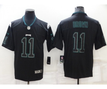 Men's Philadelphia Eagles #11 A. J. Brown Lights Out Black Color Rush Limited Stitched Jersey