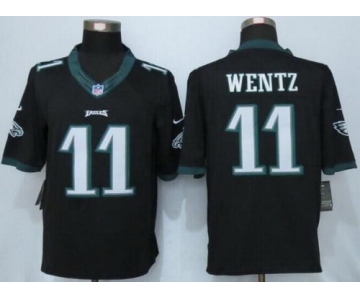 Men's Philadelphia Eagles #11 Carson Wentz Black Alternate NFL Nike Limited Jersey