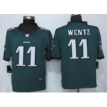 Men's Philadelphia Eagles #11 Carson Wentz Green Team Color NFL Nike Limited Jersey
