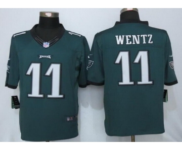 Men's Philadelphia Eagles #11 Carson Wentz Green Team Color NFL Nike Limited Jersey