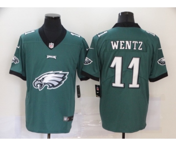 Men's Philadelphia Eagles #11 Carson Wentz Midnight Green 2020 Big Logo Vapor Untouchable Stitched NFL Nike Fashion Limited Jersey
