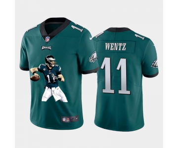 Men's Philadelphia Eagles #11 Carson Wentz Midnight Green Player Portrait Edition 2020 Vapor Untouchable Stitched NFL Nike Limited Jersey 2