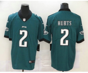 Men's Philadelphia Eagles #2 Jalen Hurts Midnight Green 2020 Vapor Untouchable Stitched NFL Nike Limited Jersey