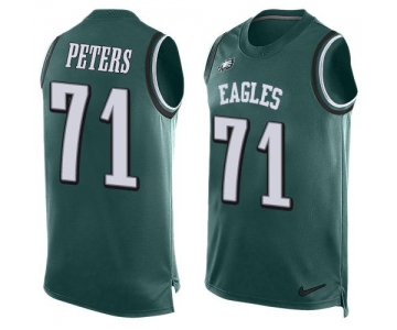 Men's Philadelphia Eagles #71 Jason Peters Midnight Green Hot Pressing Player Name & Number Nike NFL Tank Top Jersey