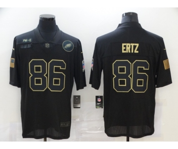 Men's Philadelphia Eagles #86 Zach Ertz Black 2020 Salute To Service Stitched NFL Nike Limited Jersey