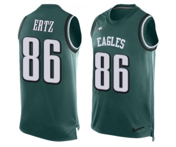 Men's Philadelphia Eagles #86 Zach Ertz Midnight Green Hot Pressing Player Name & Number Nike NFL Tank Top Jersey