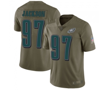 Men's Philadelphia Eagles #97 Malik Jackson Olive Men's Stitched Football Limited 2017 Salute To Service Jersey