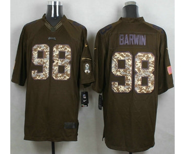 Men's Philadelphia Eagles #98 Connor Barwin Green Salute to Service 2015 NFL Nike Limited Jersey