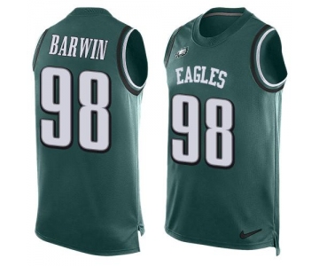 Men's Philadelphia Eagles #98 Connor Barwin Midnight Green Hot Pressing Player Name & Number Nike NFL Tank Top Jersey