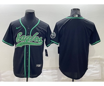 Men's Philadelphia Eagles Blank Black Stitched MLB Cool Base Nike Baseball Jersey